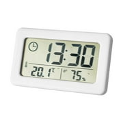 Digital Clock Hygrometer Indoor Thermometer Humidity Meter Room Thermometer,12 24h and Temperature,Humidity Display for Home, Bedroom, Baby Room, Office, Greenhouse, Cellar